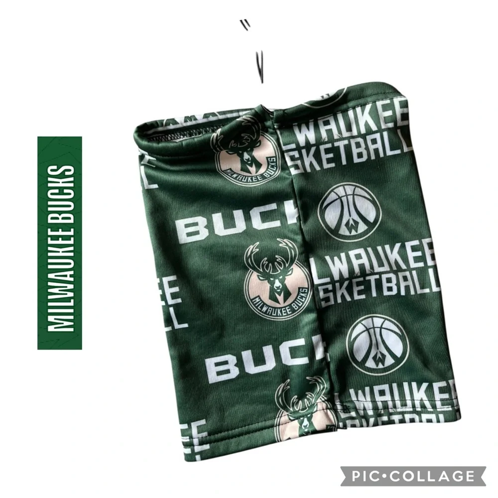 MILWAUKEE BUCKS NECK GAITER FACE COVER WARM WINTER FAN GEAR NBA GREEN TOGGLE